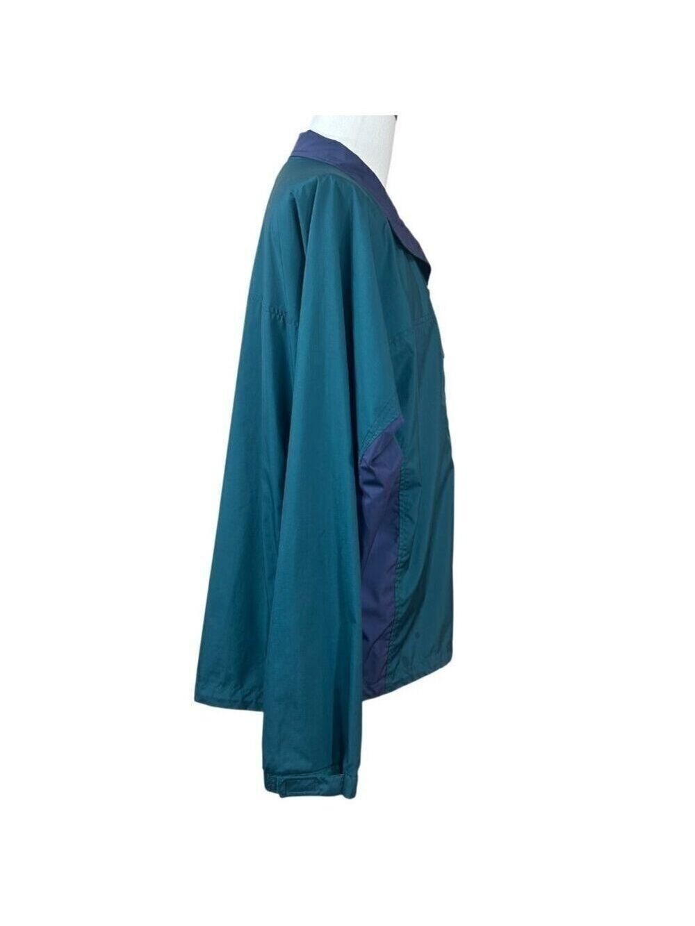 L.L. Bean Men's Blue Teal Full Zip Nylon Packable Windbreaker Size L - Picture 2 of 14